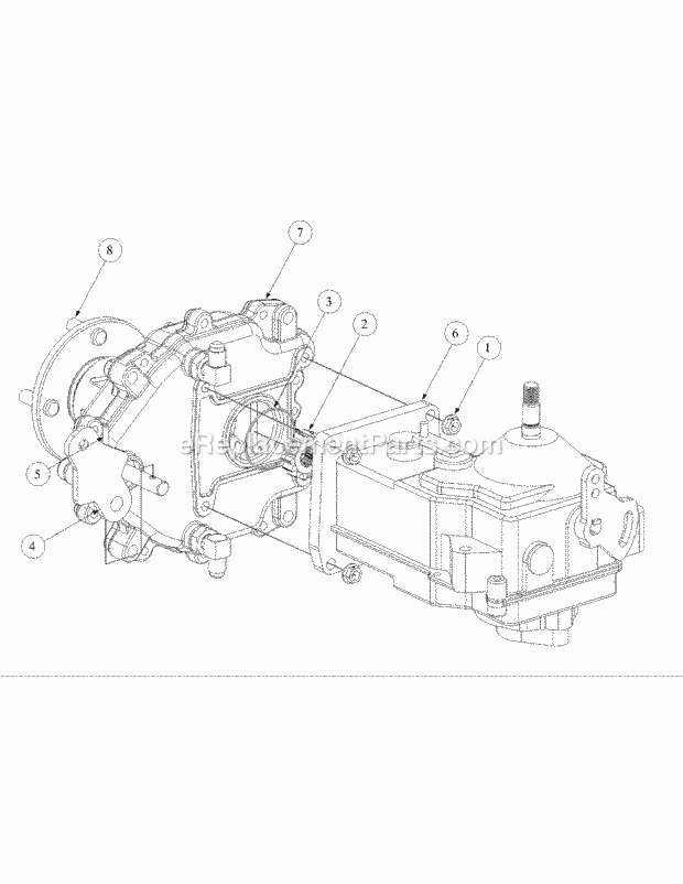Assembly Pump Left Hand Diagram and Parts List for M48-KW 53AB5DAV150 Cub Cadet Sprayer